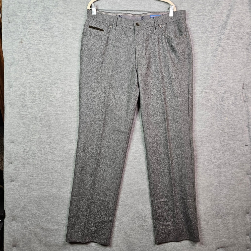 Hiltl Sam Malouf Grey Flannel Contemporary Fit Trousers Mens 36x32
